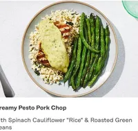 Creamy pesto pork chop