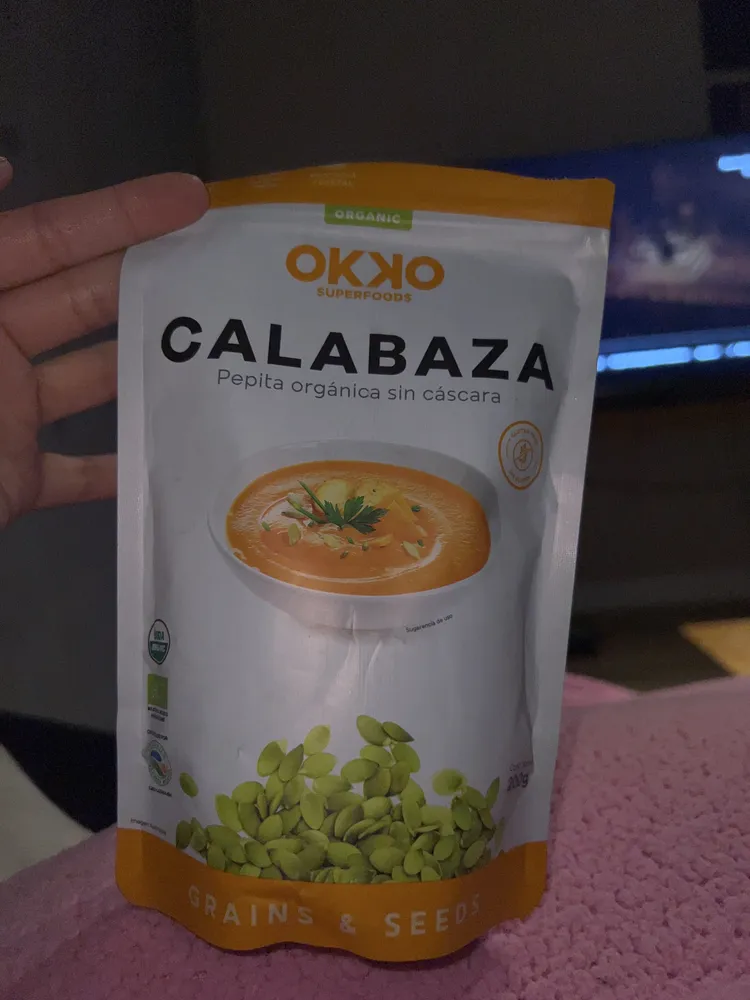 Calabaza, pepita orgánica sin cáscara
