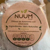 Obleas de amaranto con chocolate