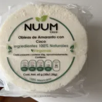 Obleas de amaranto con coco