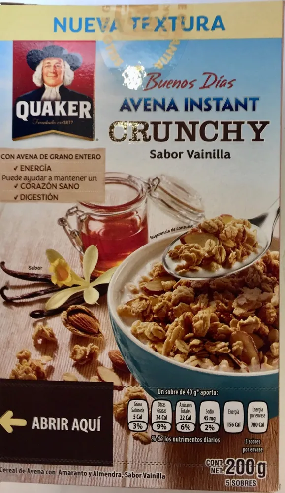Buenos Días Avena Instant Crunchy Sabor Vainilla