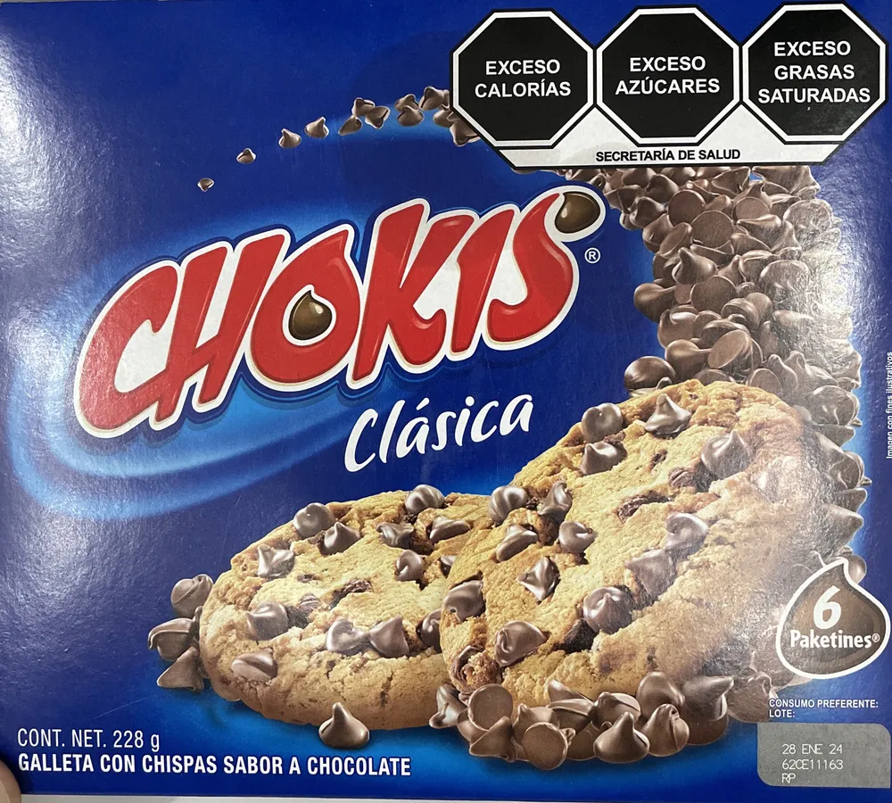 Galleta con chispas sabor a chocolate clásica