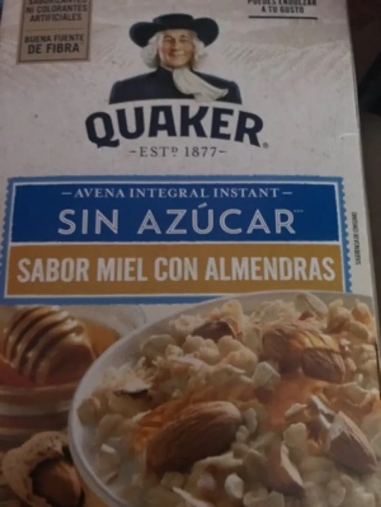 Avena Integral Instant Sin Azúcar Miel Con Alemendras
