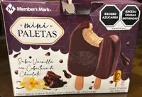 Mini paletas sabor vainilla con cobertura de chocolate