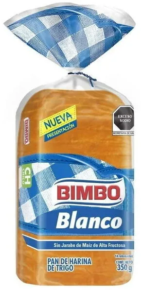 Pan de molde blanco de harina de trigo