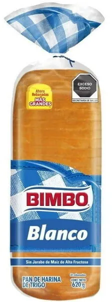 Pan de molde blanco de harina de trigo