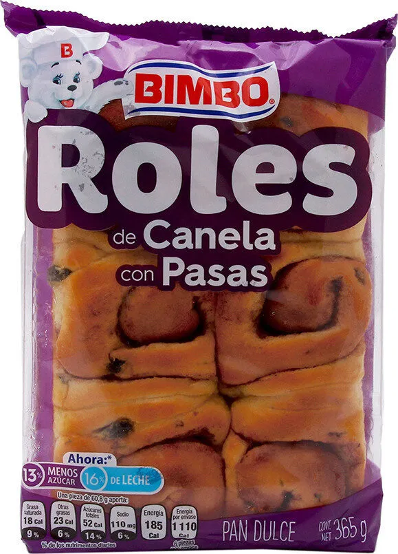 Roles De Canela Con Pasas Bimbo 300GR
