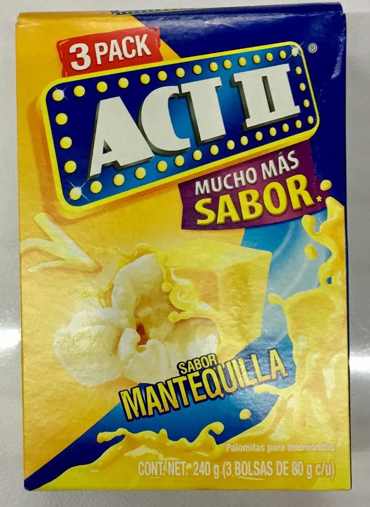 Act II sabor Mantequilla 3 Pack