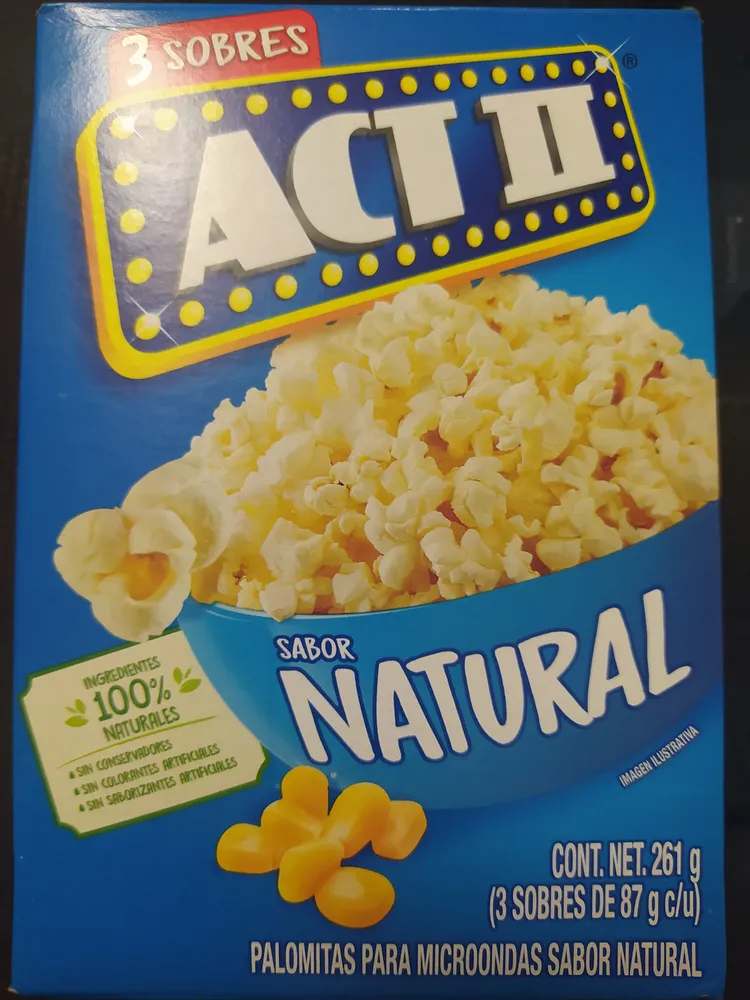 act II 3 sobres sabor natural