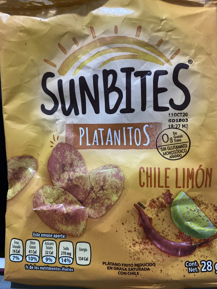 Sunbites Platanitos Chile Limón