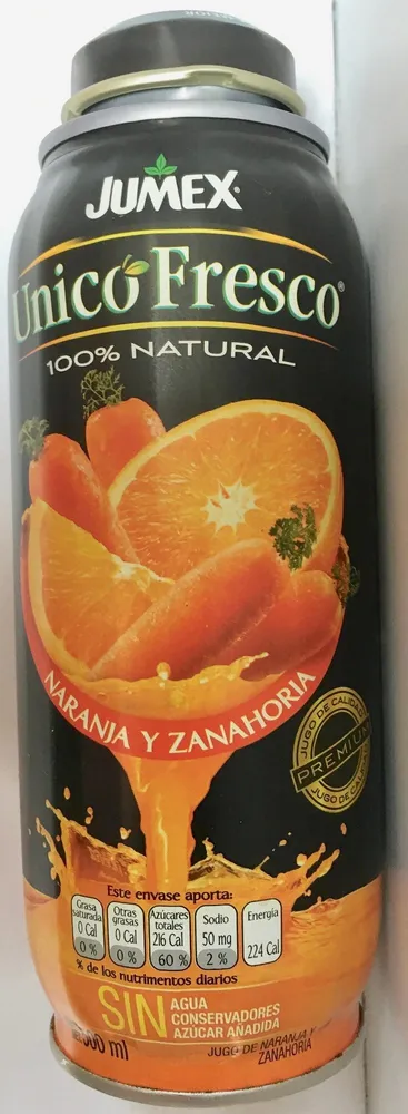 Jumex Unico Fresco Naranja y Zanahoria 100% natural