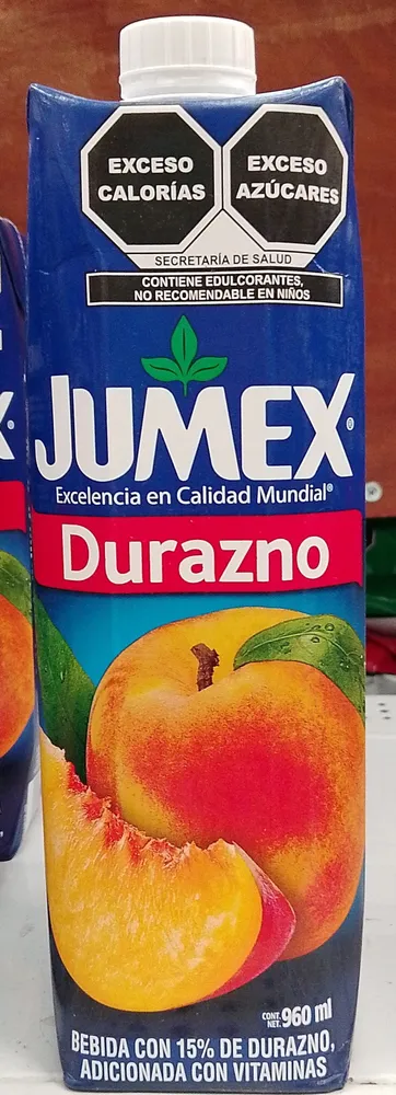 Bebida con 15% de durazno, adicionada con vitaminas