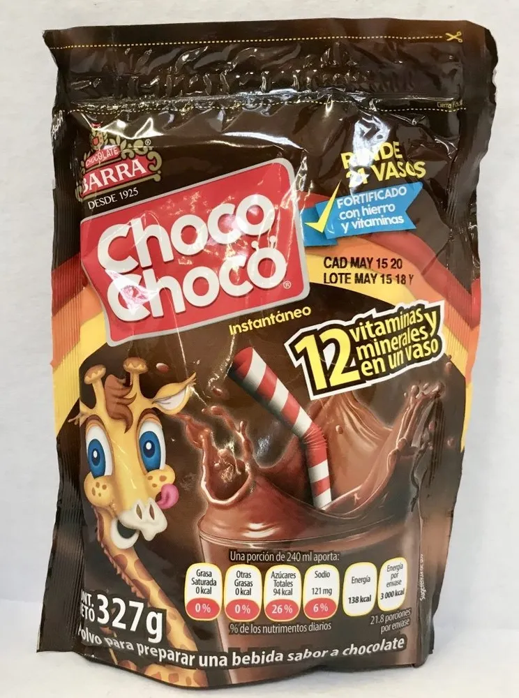 Polvo para preparar bebida sabor a chocolate