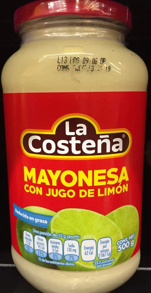 Mayonesa con jugo de limón La Costeña