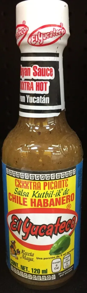 Salsa picante de chile habanero tipo Kutbil Ik