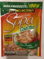 sopa coditos con tomate y sabor pollo