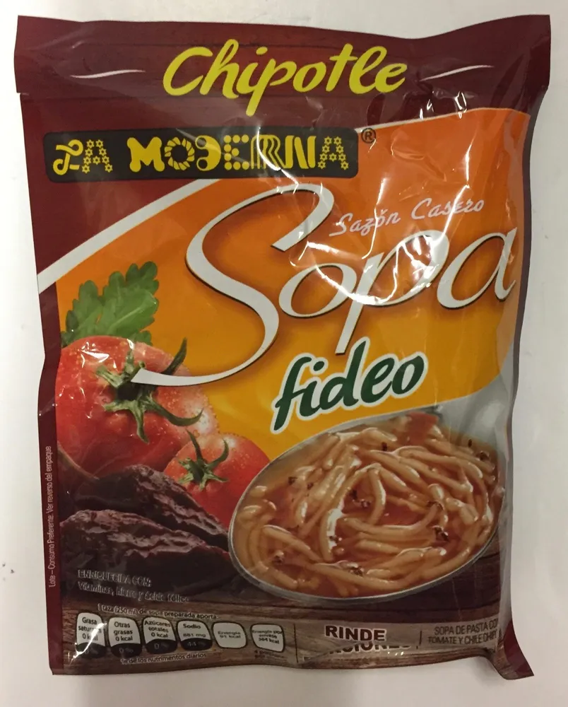 Sopa de fideo chipotle