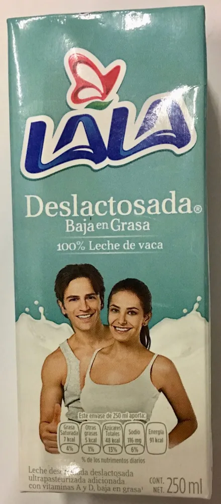 Leche deslactosada baja en grasa