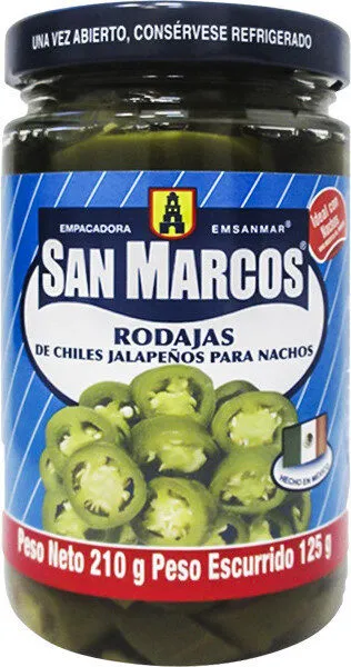 Chiles jalapeños rodajas para nachos
