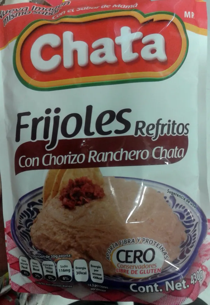 Frijoles refritos con chorizo ranchero Chata