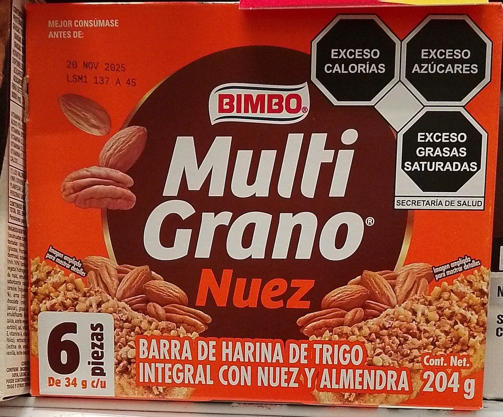 Barra Trigo Avena Con Nuez y Almendra Caja Display
