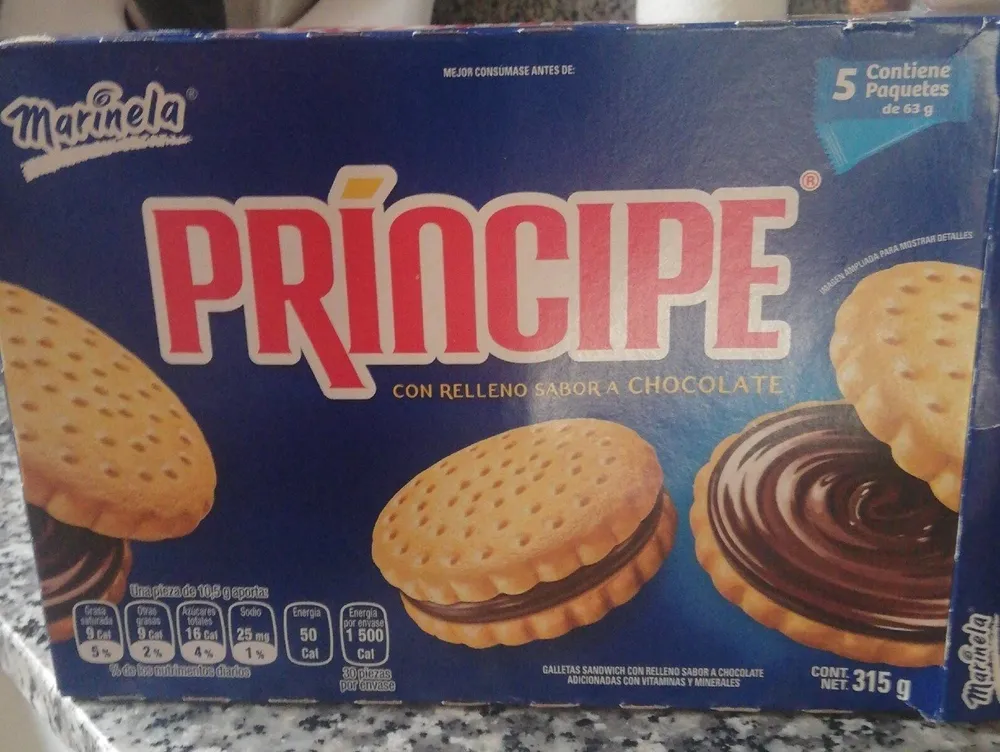 Príncipe con relleno sabor a chocolate