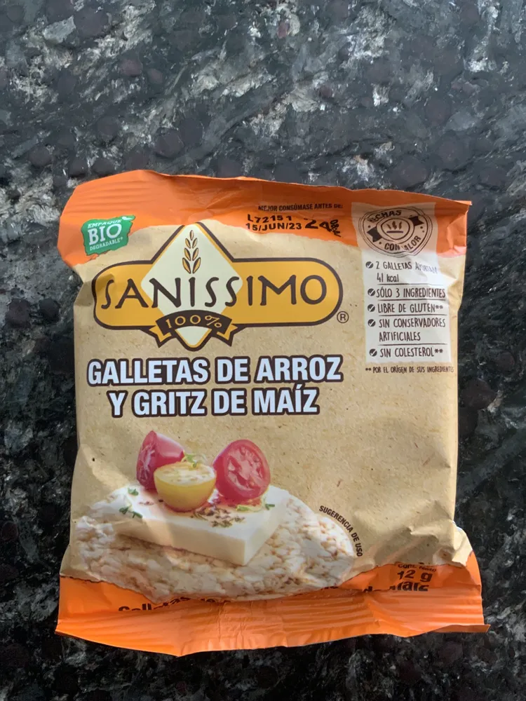 galletas de arroz y grids de maíz