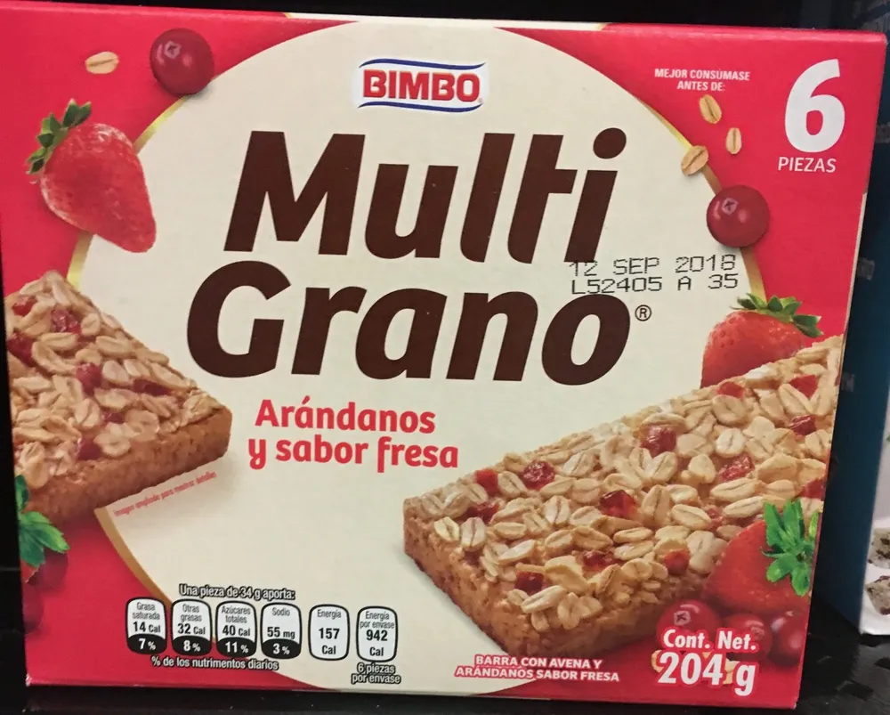 Multigrano arandanos y sabor fresa