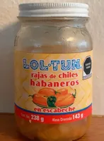 Rajas de Chile Habaneros en escabeche