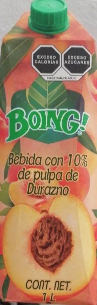 Bebida con 10% de pulpa de durazno