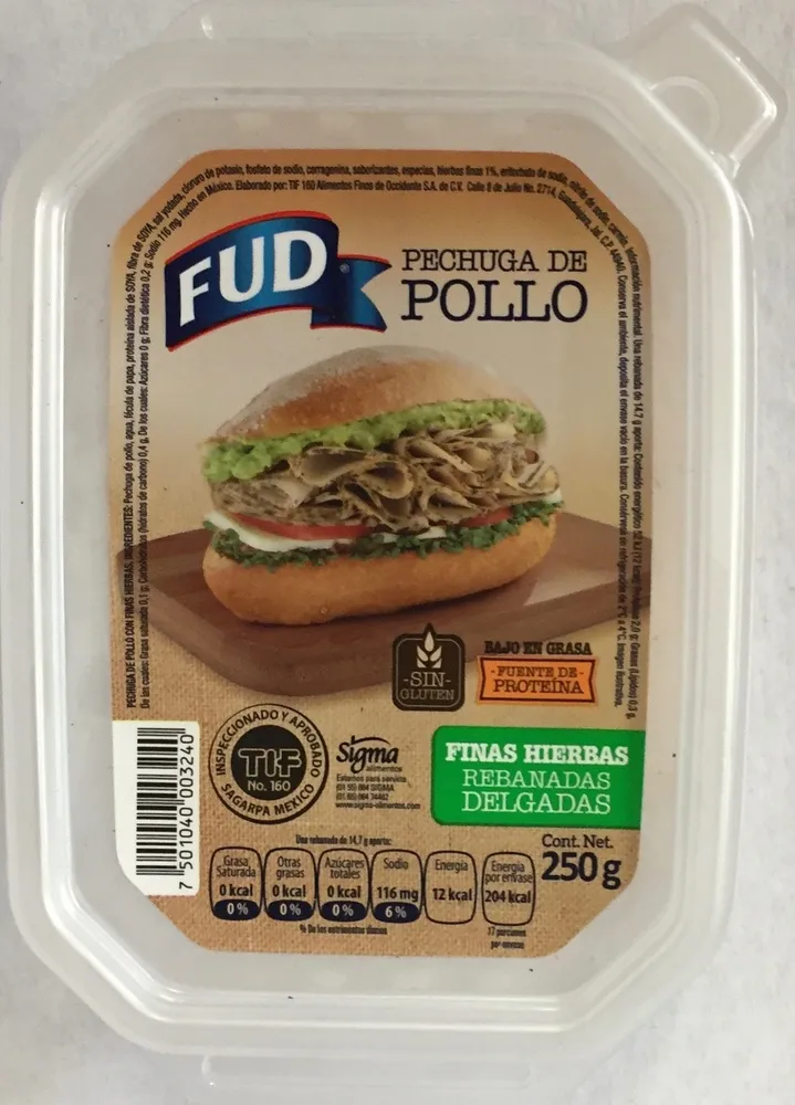 Pechuga de pollo con finas hierbas FUD
