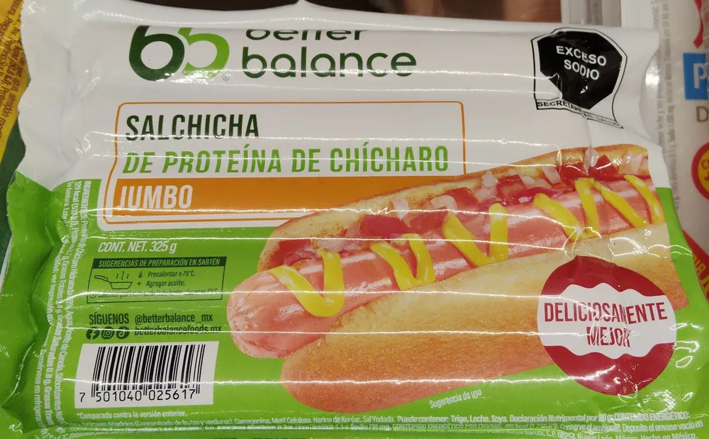 salchicha proteína chícharo