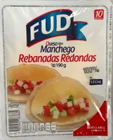 Queso tipo manchego rebanadas redondas