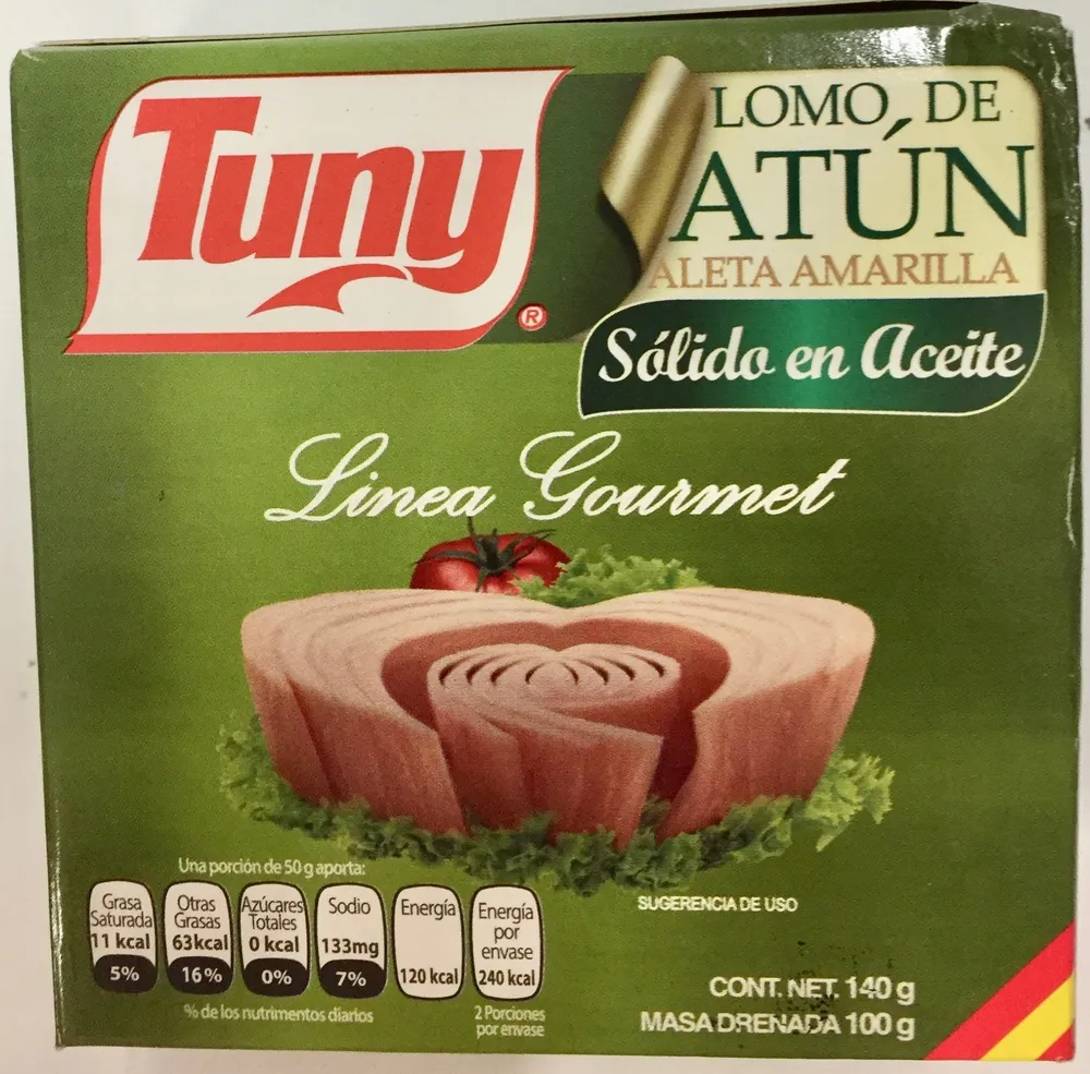 Lomo de atún  aleta amarilla solido en aceite