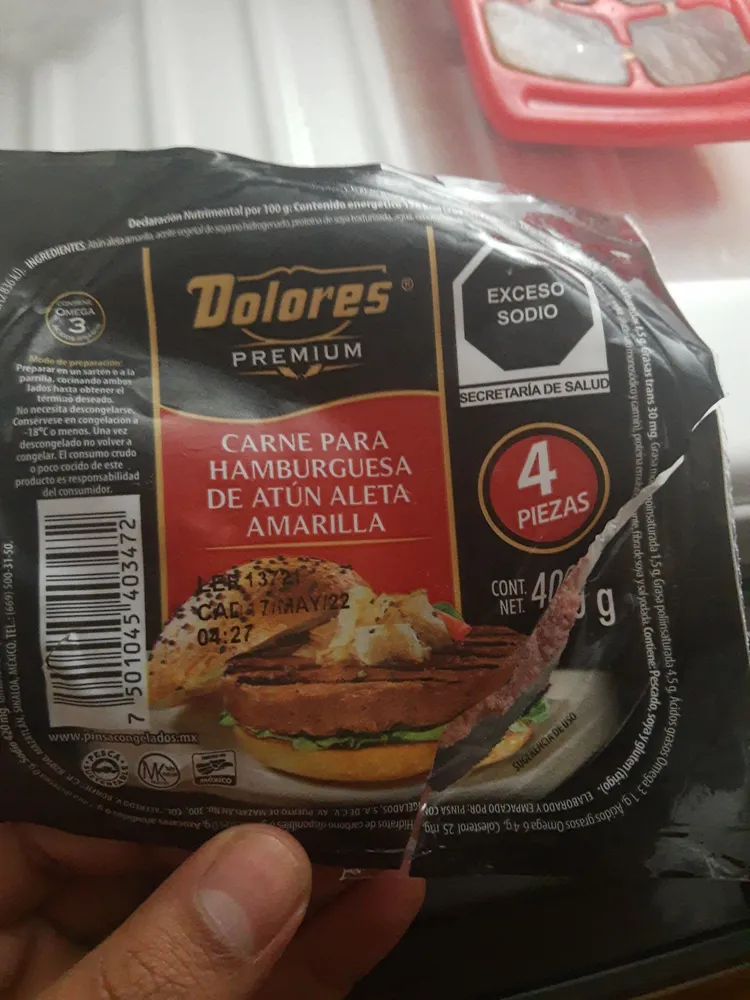 Carne para hamburguesa de atún aleta amarilla