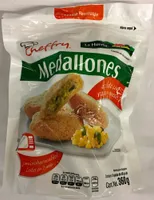 Medallones de elote con rajas y queso, La Huerta