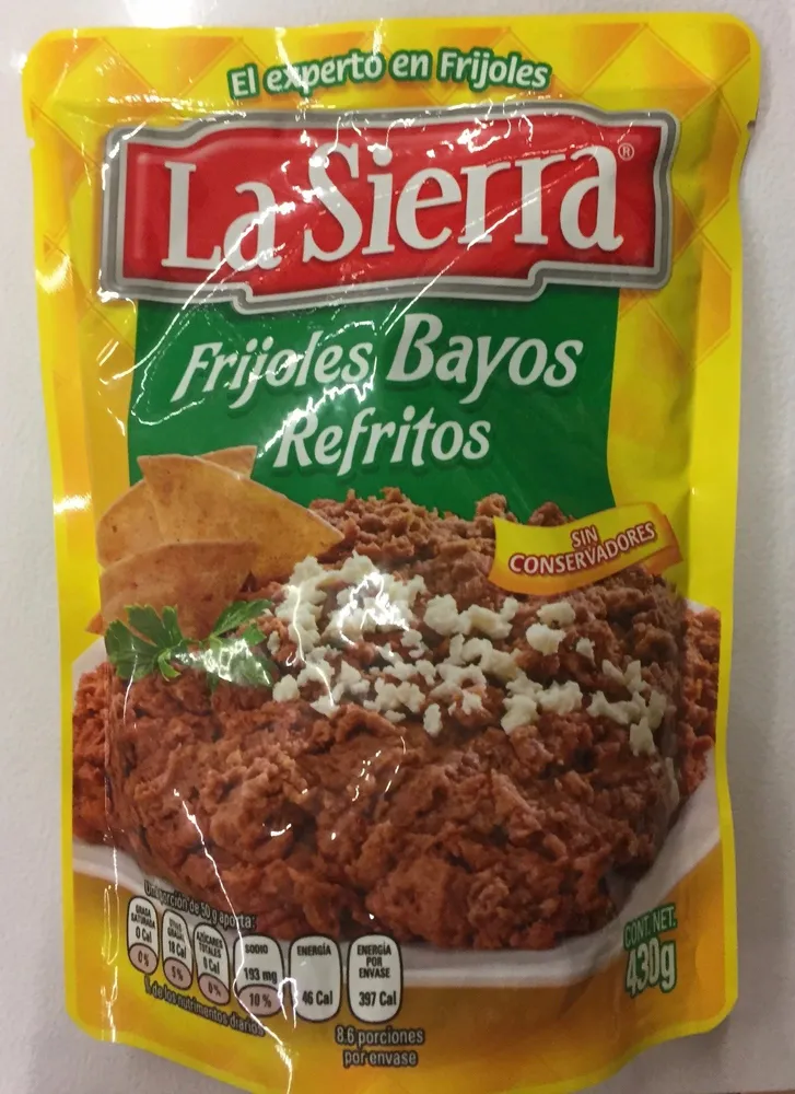 Frijoles Refritos Bayos Bolsa la sierra verdes