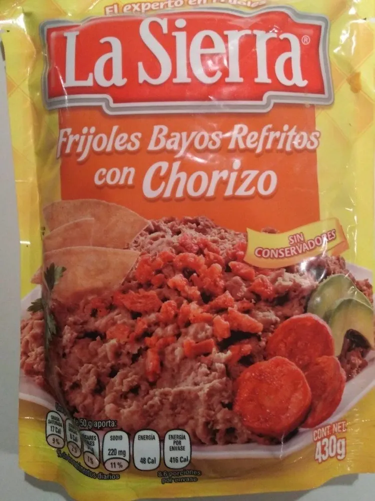 Frijoles Bayos Refritos con Chorizo