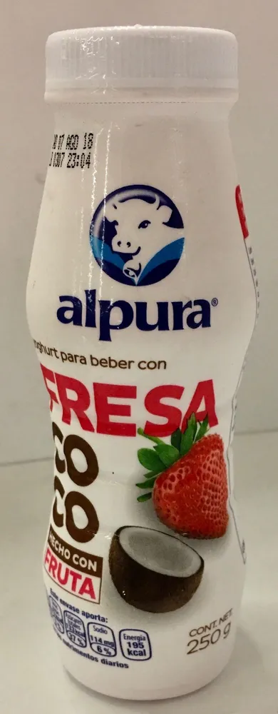Alpura Yoghurt para beber con fresa y coco