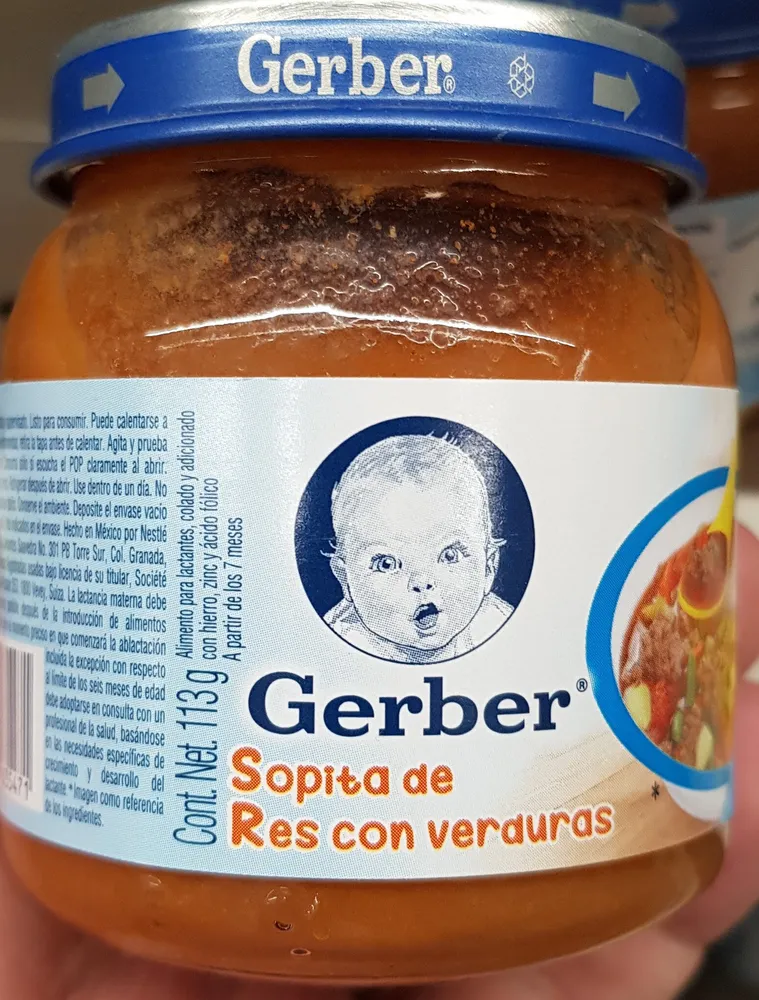 Alimento para lactantes Gerber sopa con res y verduras