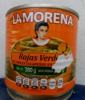 Rajas verdes de chiles jalapeños