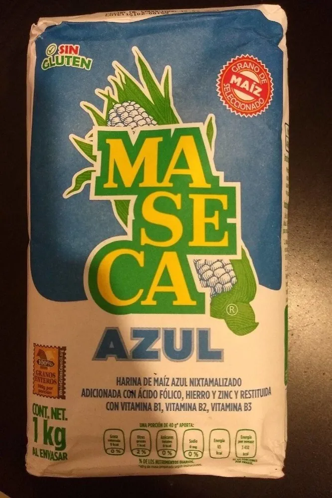 Harina de maíz azul nixtamalizado