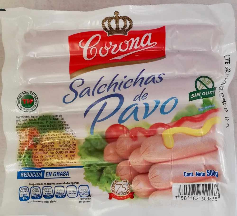 Corona Salchichas de pavo