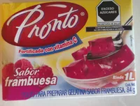 Polvo para preparar gelatina sabor frambuesa