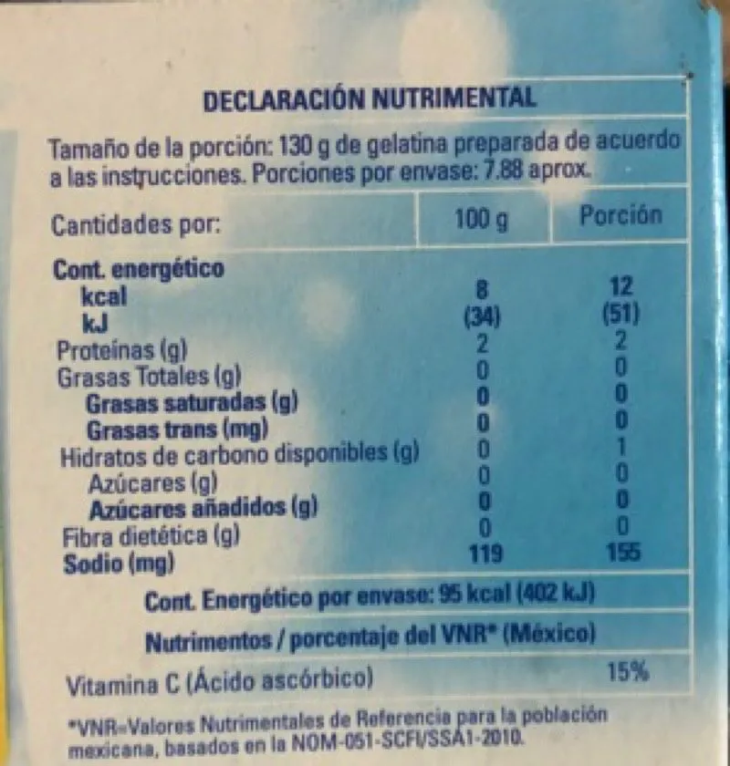 polvo para preparar gelatina