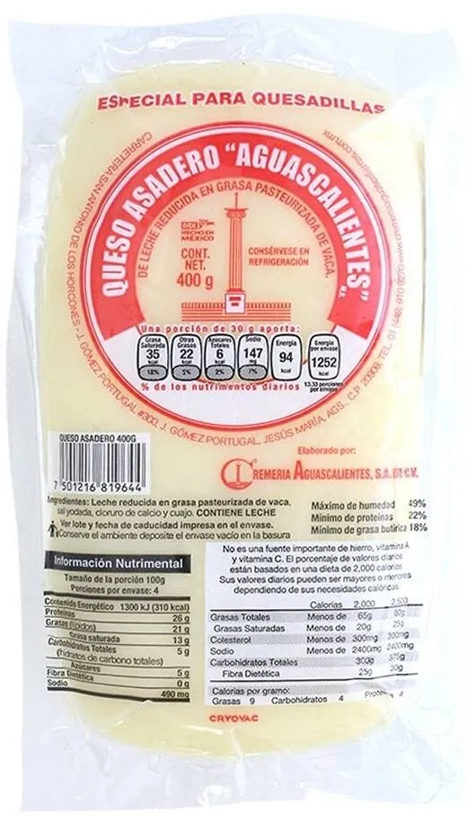 Queso Asadero "Aguascalientes"