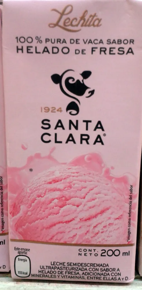 Lechita 100% pura de vaca sabor helado de fresa