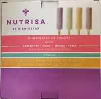Mini paletas de yogurt sabores zarzamora coco mango y fresa