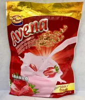 Polvo para preparar bebida de avena sabor fresa