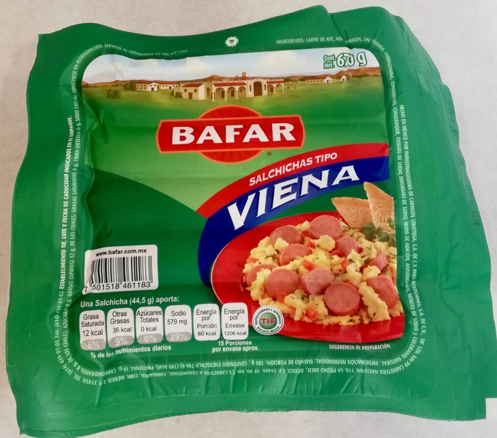 Bafar salchichas tipo viena
